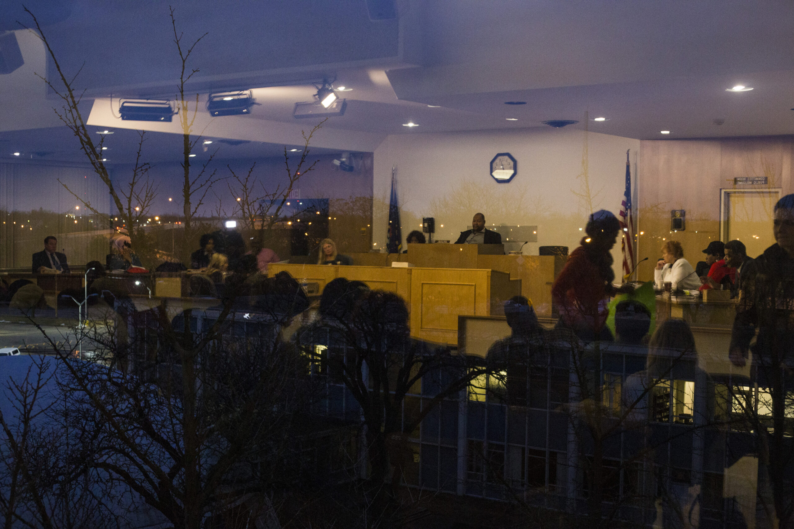 Outside window looking into court room