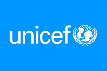 UNICEF logo on a blue background
